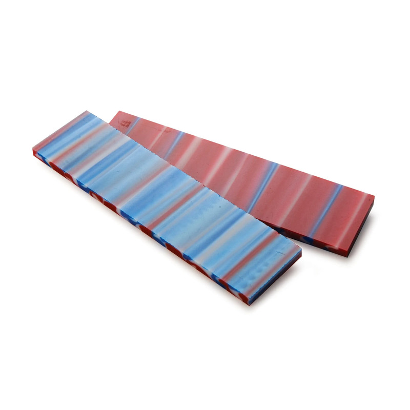 Acrylic Knife Scales - 15/64" x 1-1/2" x 6" - Patriotic - Pair